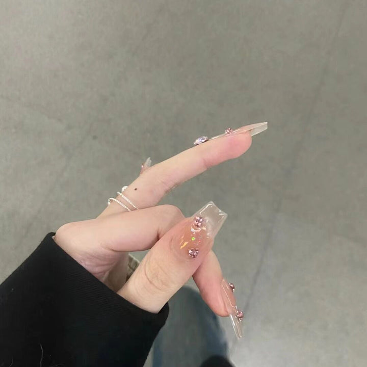 Decorative Floral Press-On Nails Bowlift