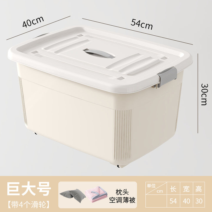 Women's Multifunctional Storage Box with Wheels and Secure Lid Bowlift