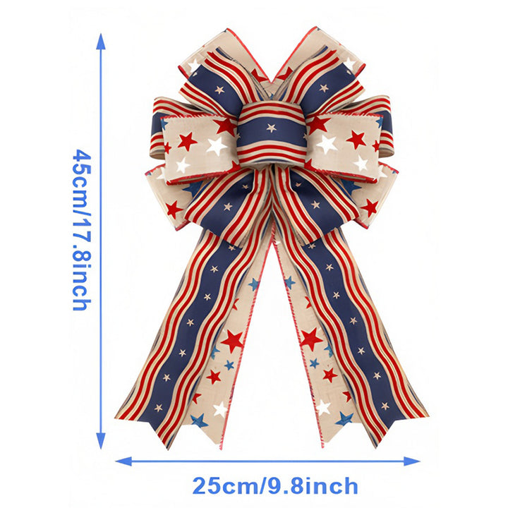 Unisex nan patriotic burlap bow with long tails for wreaths doors and patriotic home decor Bowlift