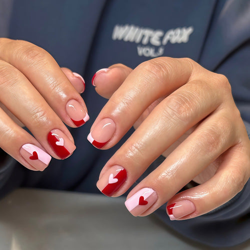 Artificial nails with romantic heart patterns Bowlift