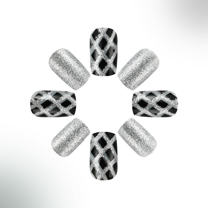 Glamorous Artistic Press-On Nail Set Bowlift