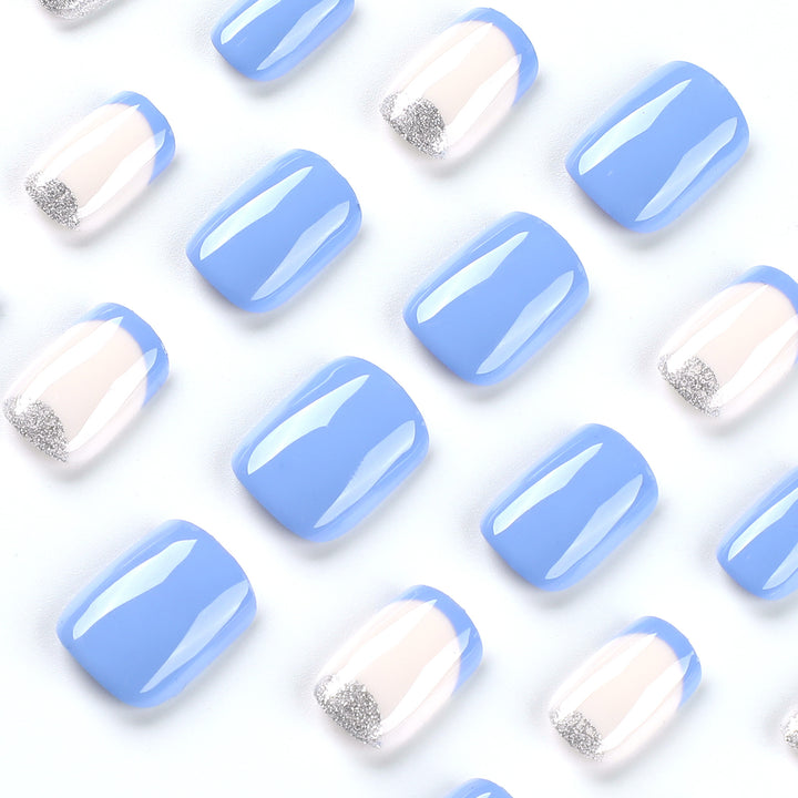 Artful nail tips with glitter decoration Bowlift
