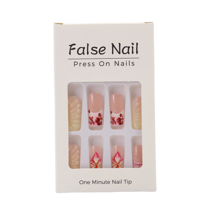 Artificial Nails Set with Elegant Floral Designs Bowlift