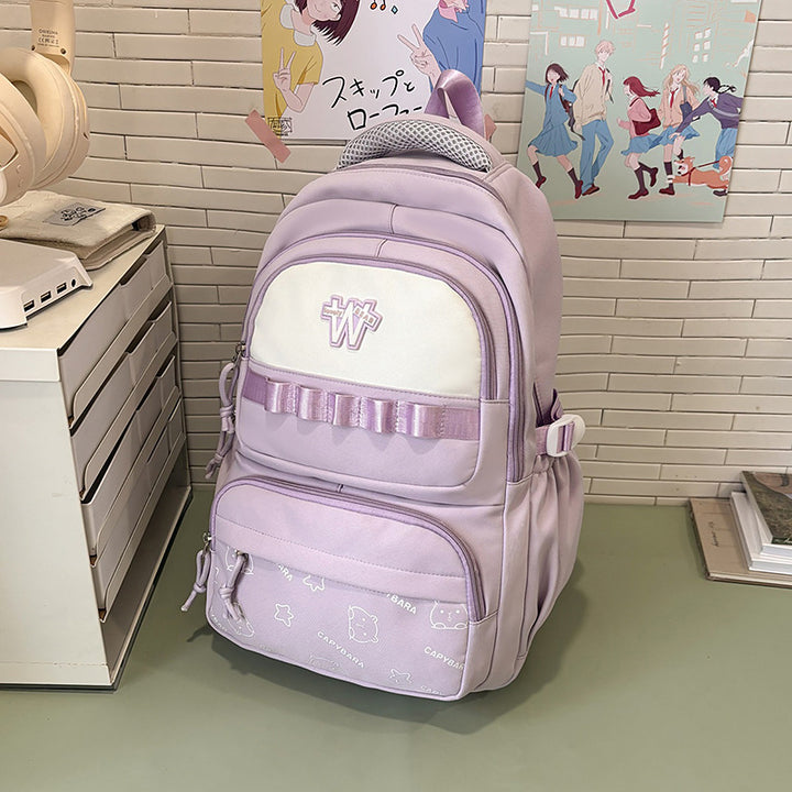 Charming Cartoon Patterned Backpack