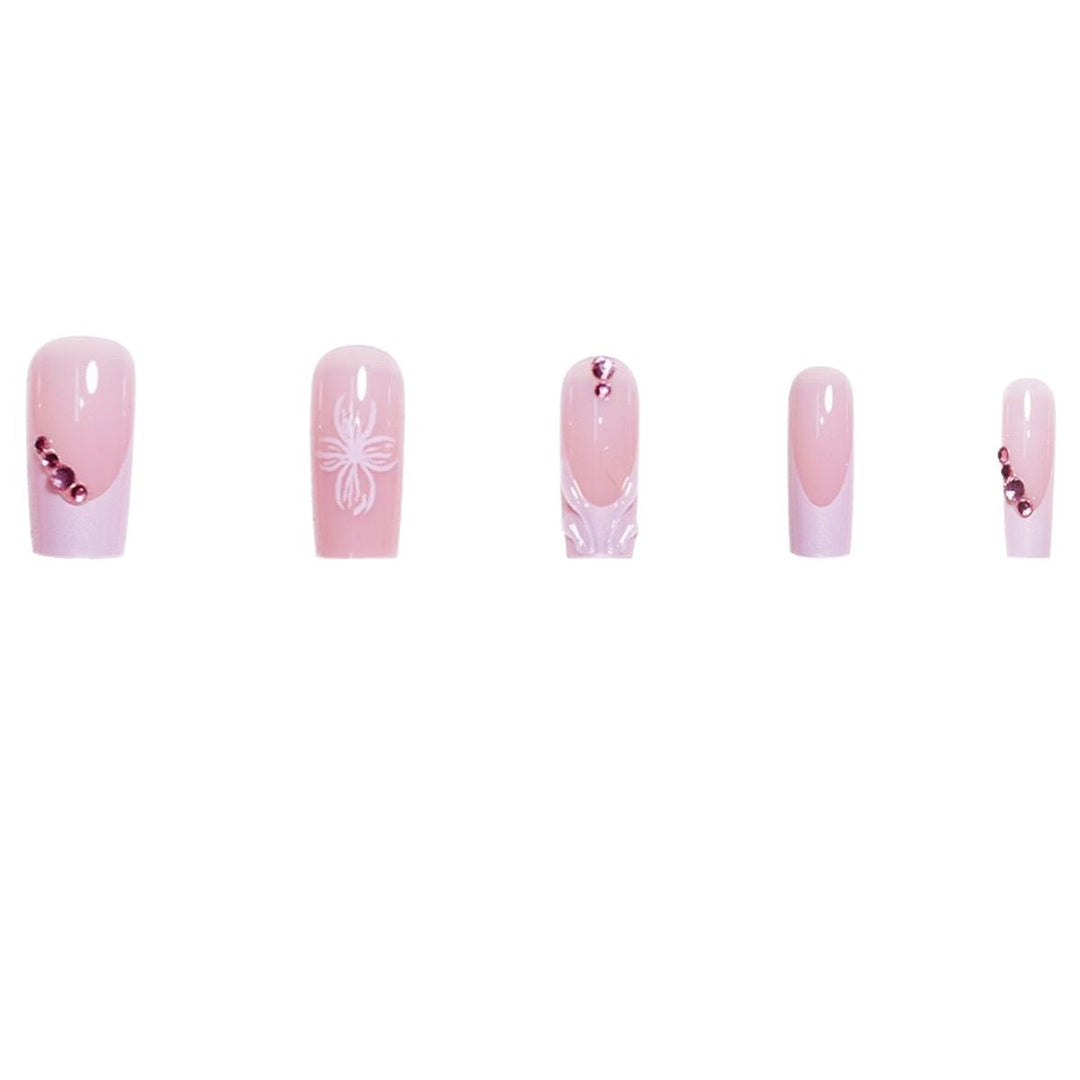 3D Floral Acrylic Nail Extensions Bowlift