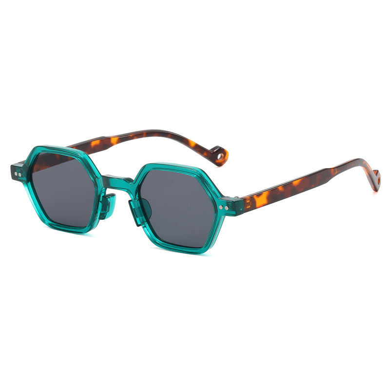 Women's Geometric Sunglasses in Modern Hexagon Design Bowlift