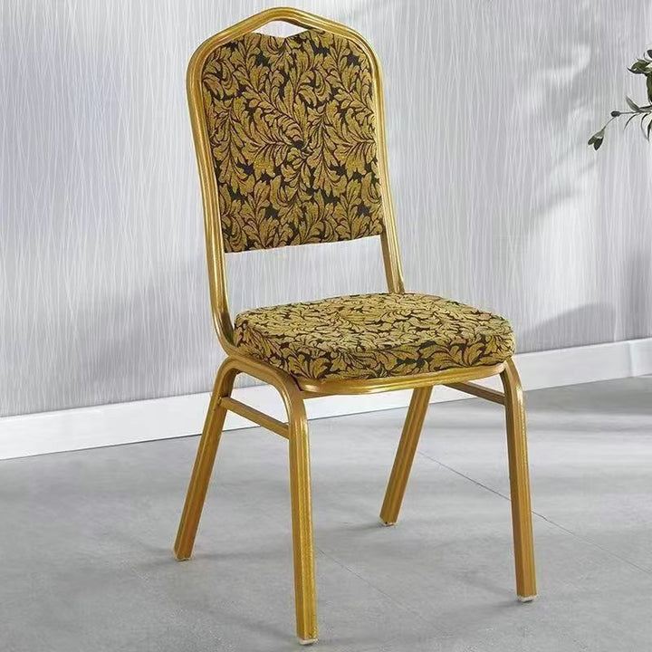 Elegant Upholstered Dining Chair with Gold Frame Bowlift