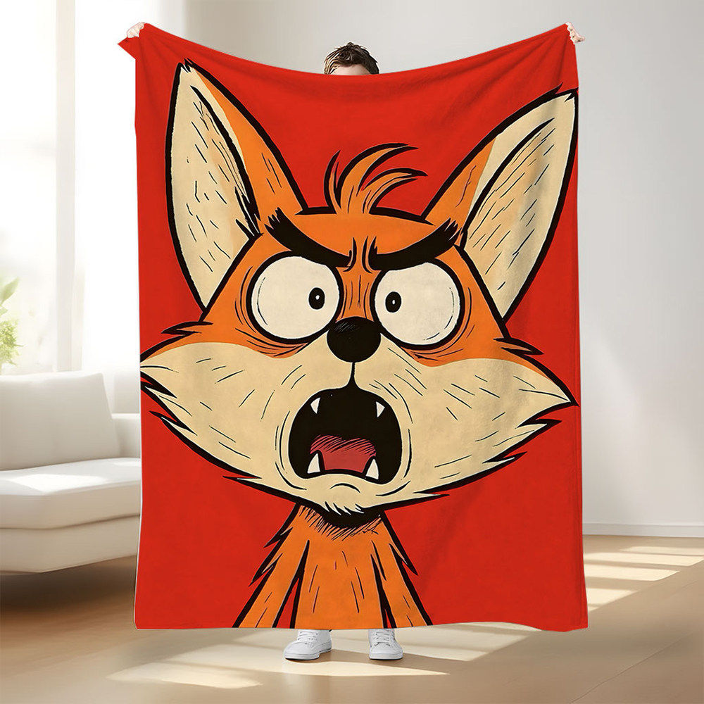 Cartoon Panda-Themed Plush Throw Blanket