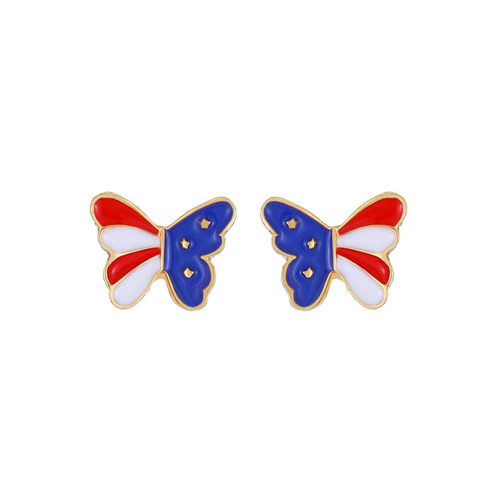 Women's nan patriotic novelty dangle hook earrings with laser-printed wooden fireworks charm Bowlift