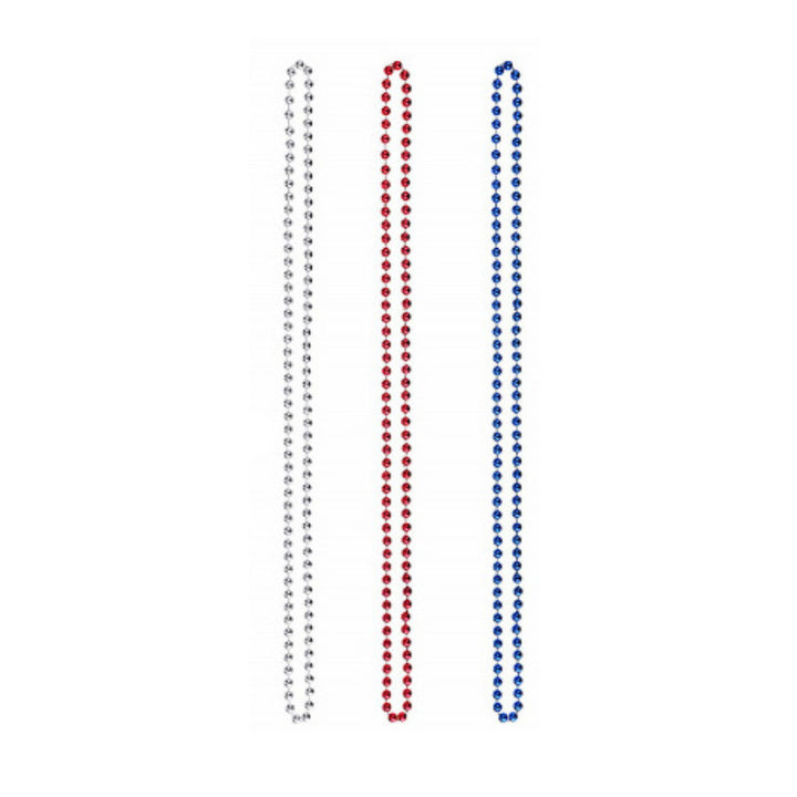 Independence Day metallic parade-style bead necklace set with breakaway clasp Bowlift