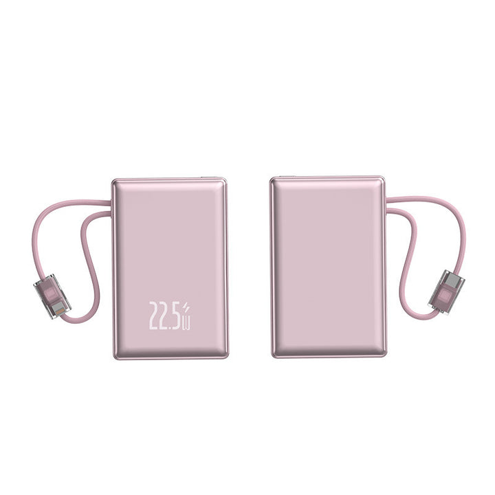 Portable power bank with fast charging function and integrated charging cable Bowlift