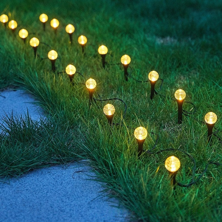 Crescent Moon Solar Garden Stake Lights Bowlift