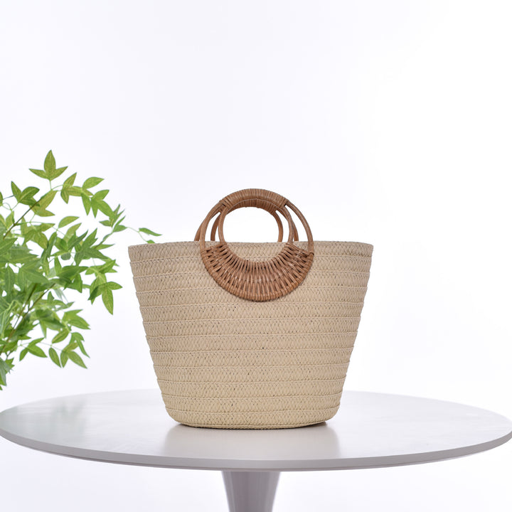 Handbag with Braided Handle Bowlift