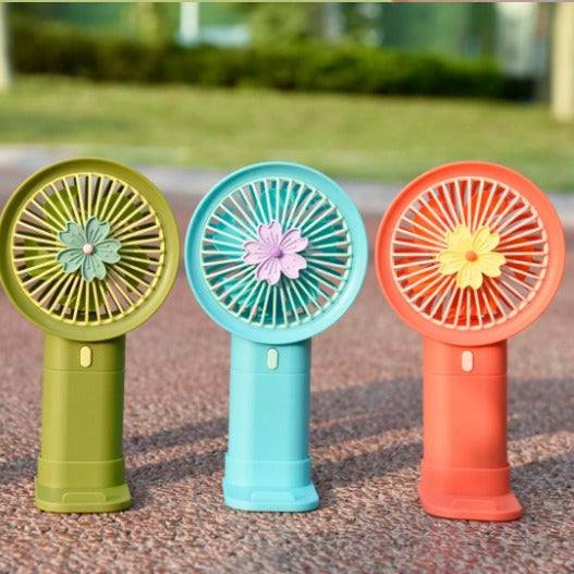 Unisex Portable Mini Hand Fan with Attractive Floral Pattern Bowlift