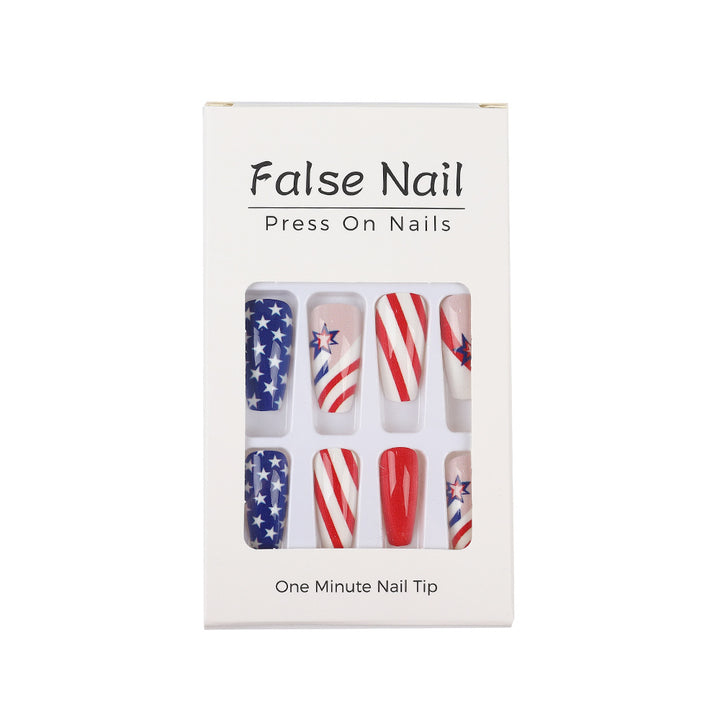 Artful nail tips in patriotic design Bowlift