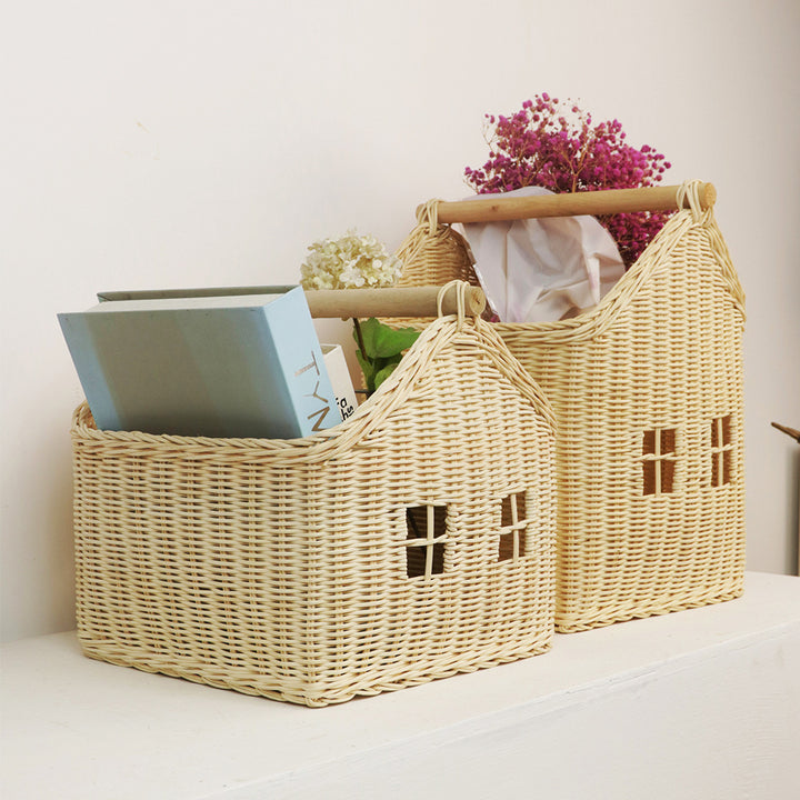 Playful storage basket in the shape of a house Bowlift