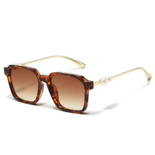 Chic Square Frame Sunglasses with Pearl Accents Bowlift