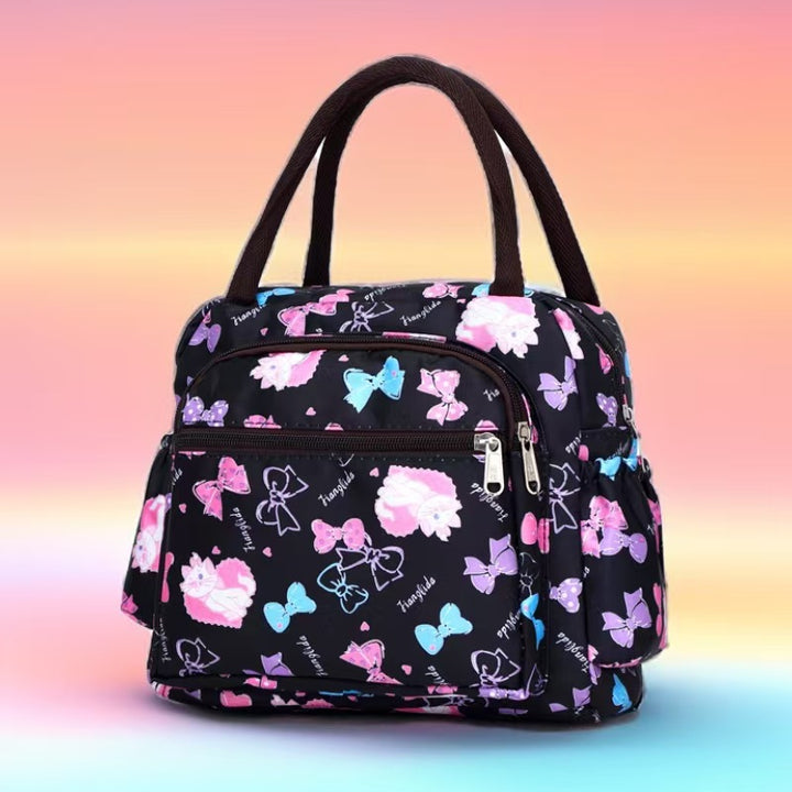 Cat Print Multi-Pocket Tote Bag Bowlift