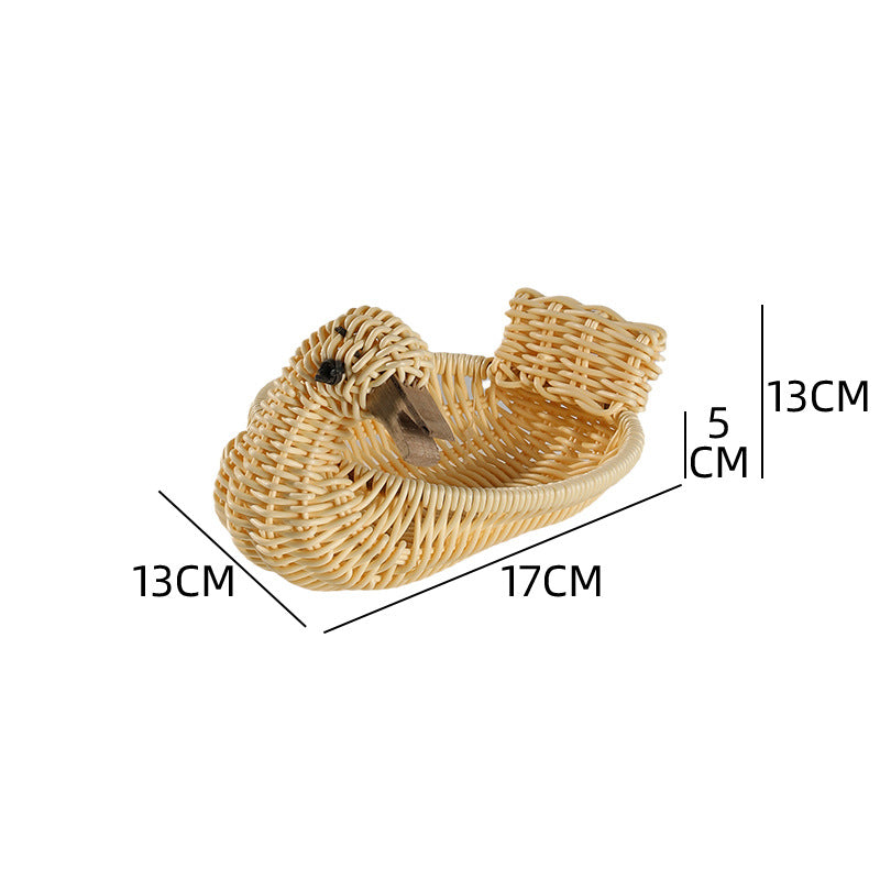Unisex Braided Decoration Basket in Duck Shape Bowlift