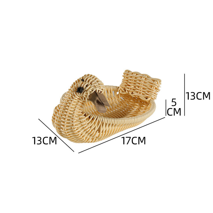 Unisex Braided Decoration Basket in Duck Shape Bowlift