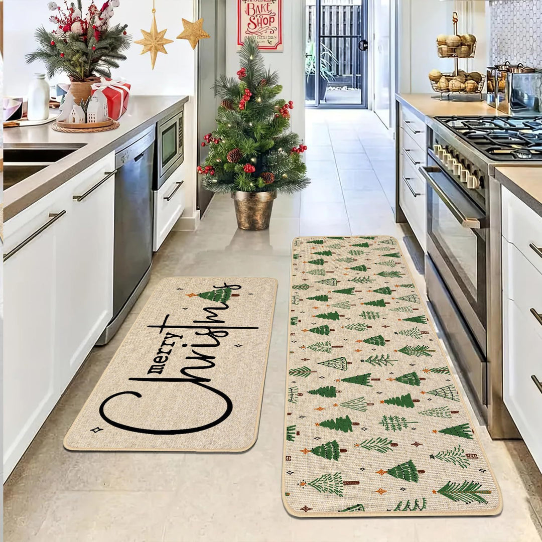 Festive Holiday Kitchen Runner Mat Bowlift