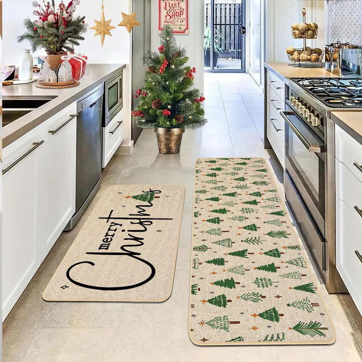 Festive Holiday Kitchen Runner Mat Bowlift