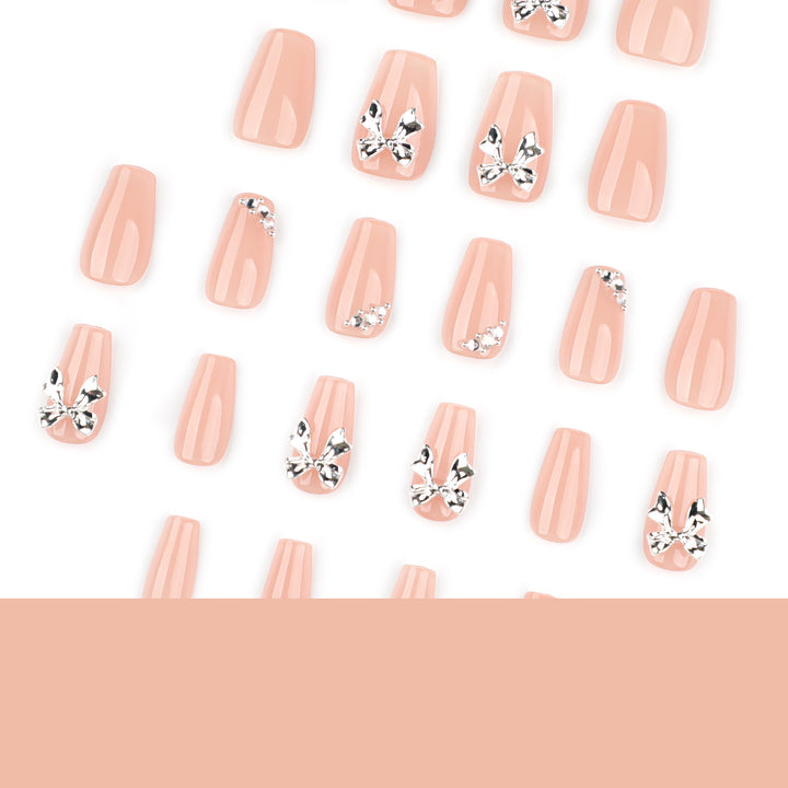 Artful Nail Extensions with Shiny Accents Bowlift