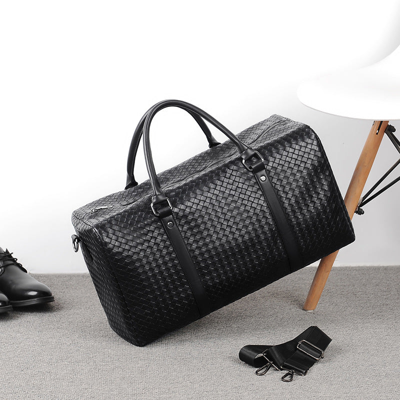 Premium Woven Leather Duffel Bag Bowlift