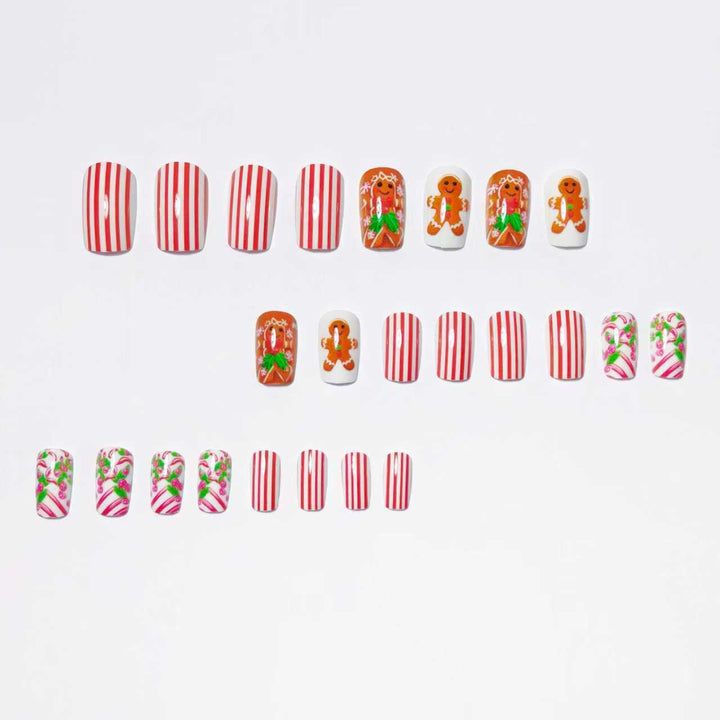 Festive Holiday Gingerbread Nail Art Bowlift
