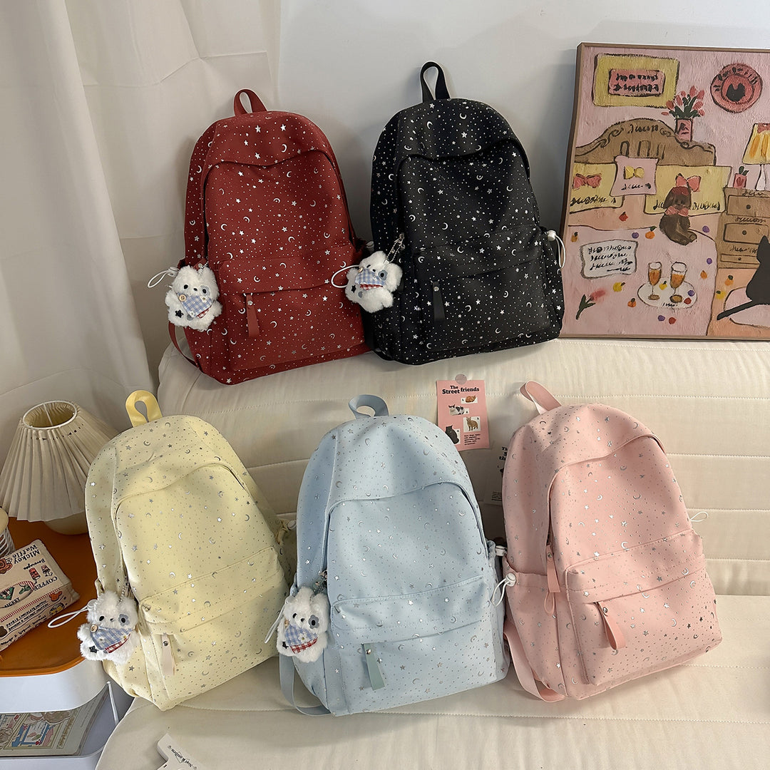 Backpack with Sparkling Stars and Modern Details Bowlift