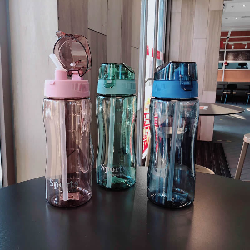 Women Ergonomic Sports Water Bottle with Integrated Straw Function Bowlift