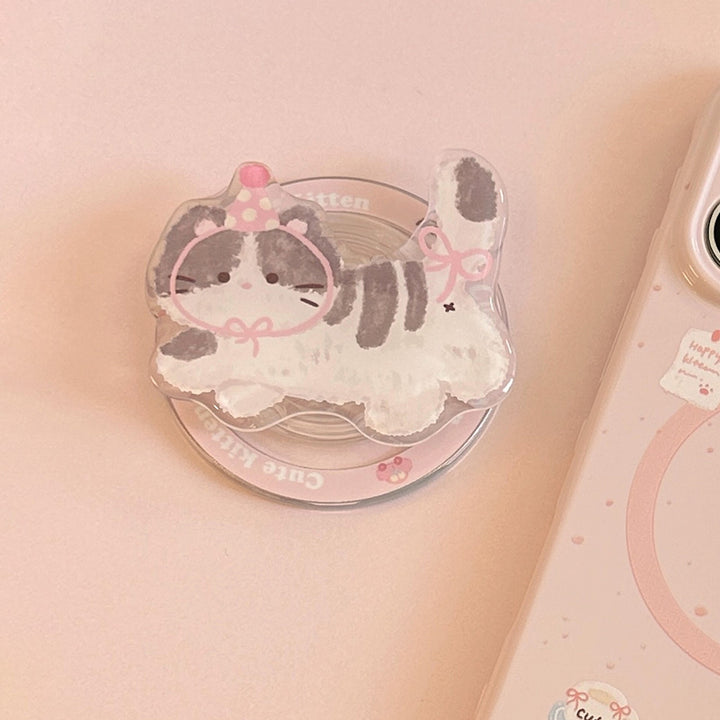 Smartphone Finger Holder in cute cat design Bowlift