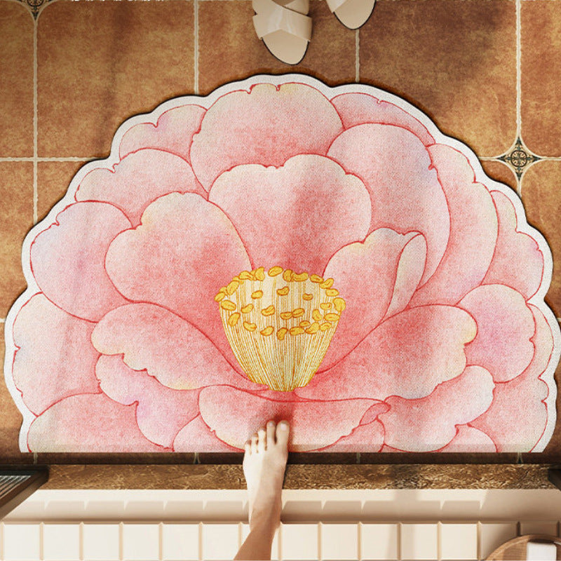 Floral Design Bath Mat Bowlift