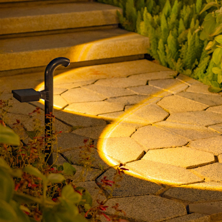 Solar Pathway Stake Lights With Ring Projection LED And High-Efficiency Solar Panel Bowlift