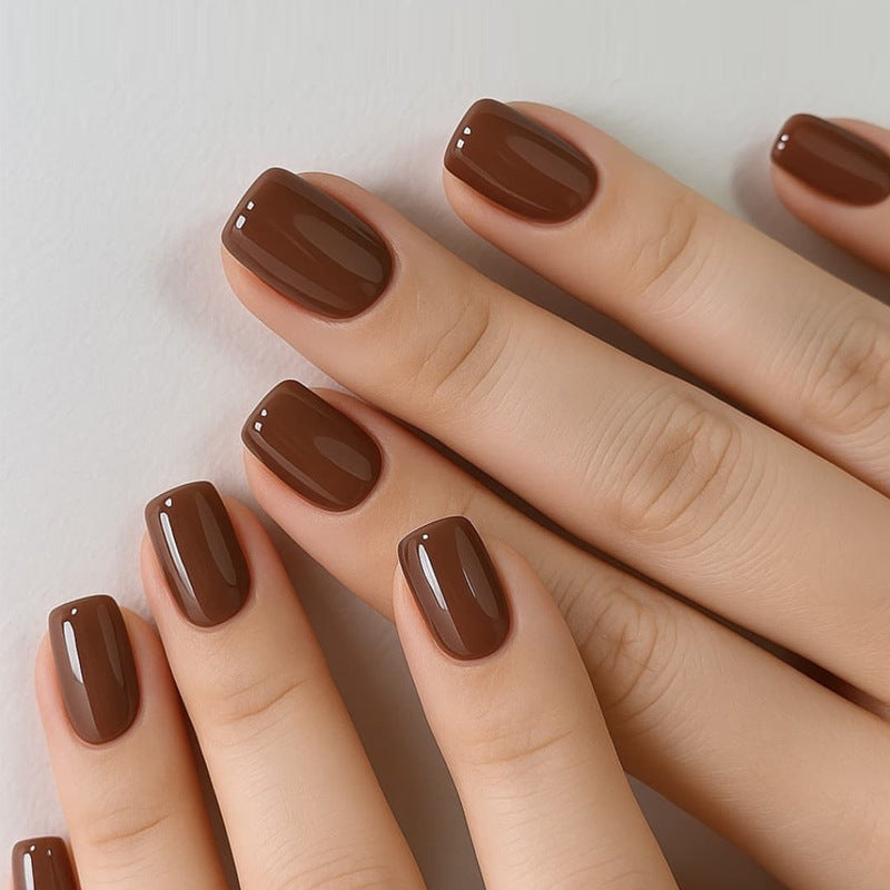 Premium Square Press-On Nail Set with Glossy Finish Bowlift