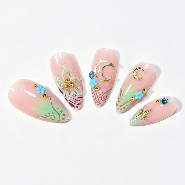 Artistic Stiletto Nail Art Design Bowlift