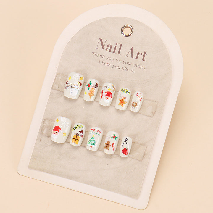 Glamorous Press-On Nail Set with Decorative Gemstone Accents Bowlift