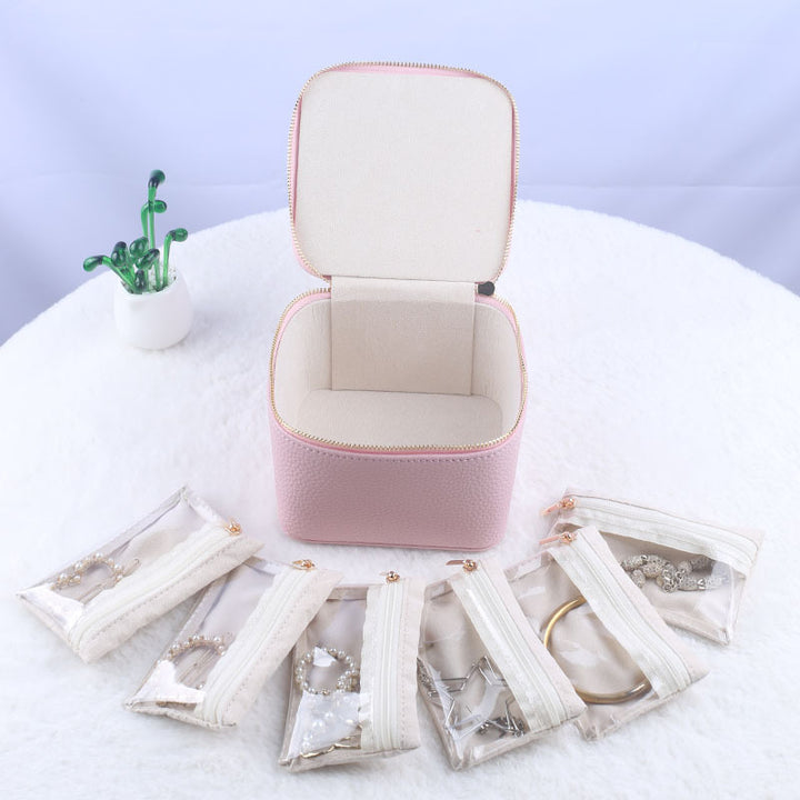Cosmetic organizer handbag with transparent compartments Bowlift
