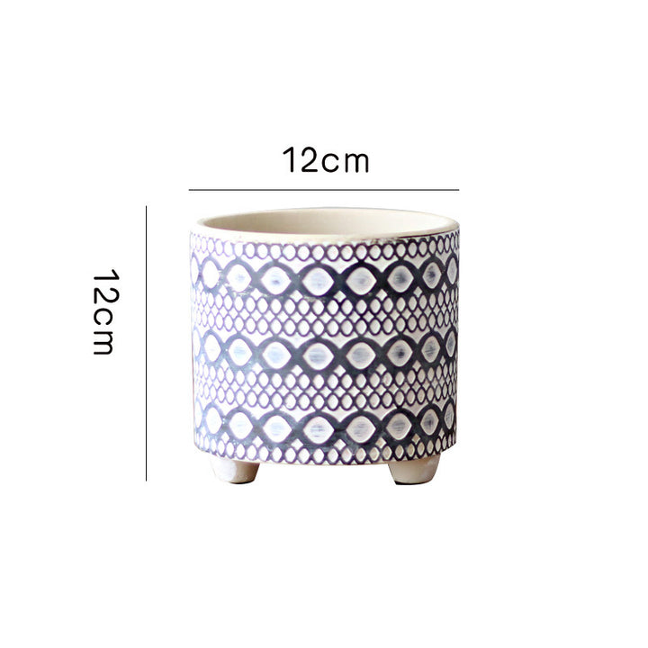 Decorative plant pot with geometric pattern Bowlift