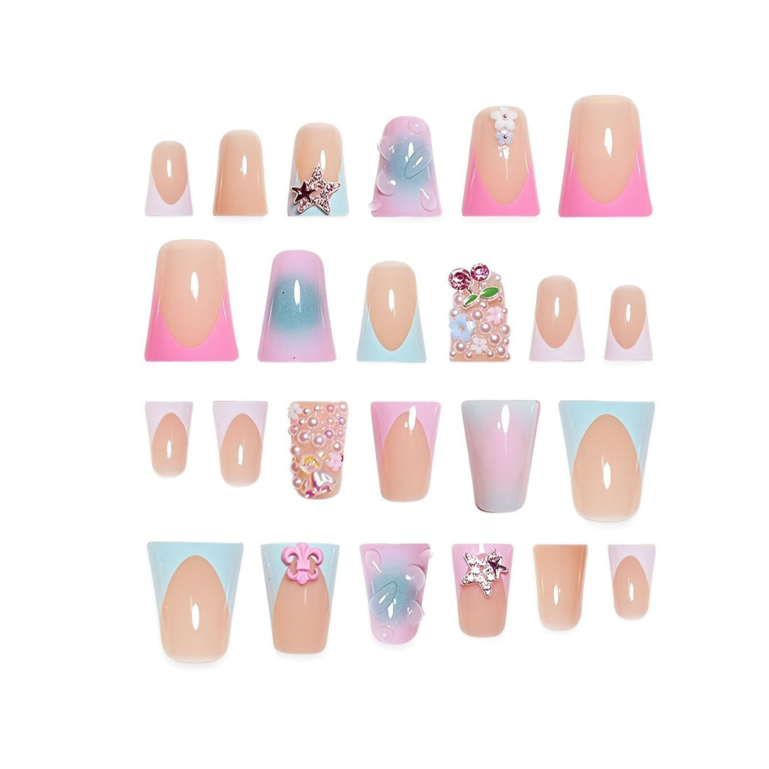 Decorative Artistic Press-On Nail Set Bowlift