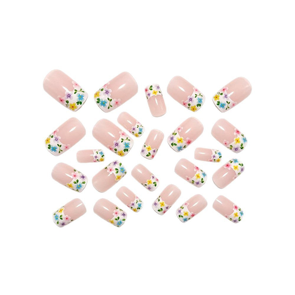 Artistic Nail Extensions with Colorful Flower Designs Bowlift