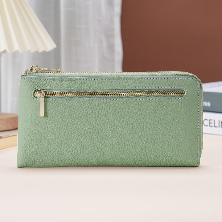 Premium Leather Zip Around Wallet