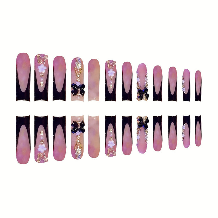 Glamorous Artistic Press-On Nail Set Bowlift