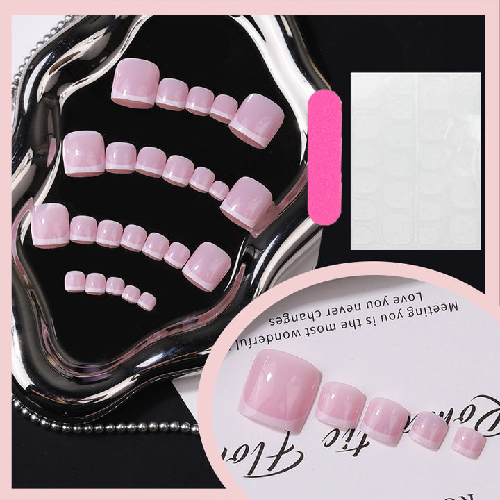 Stylish French Tip Press-On Nails Bowlift