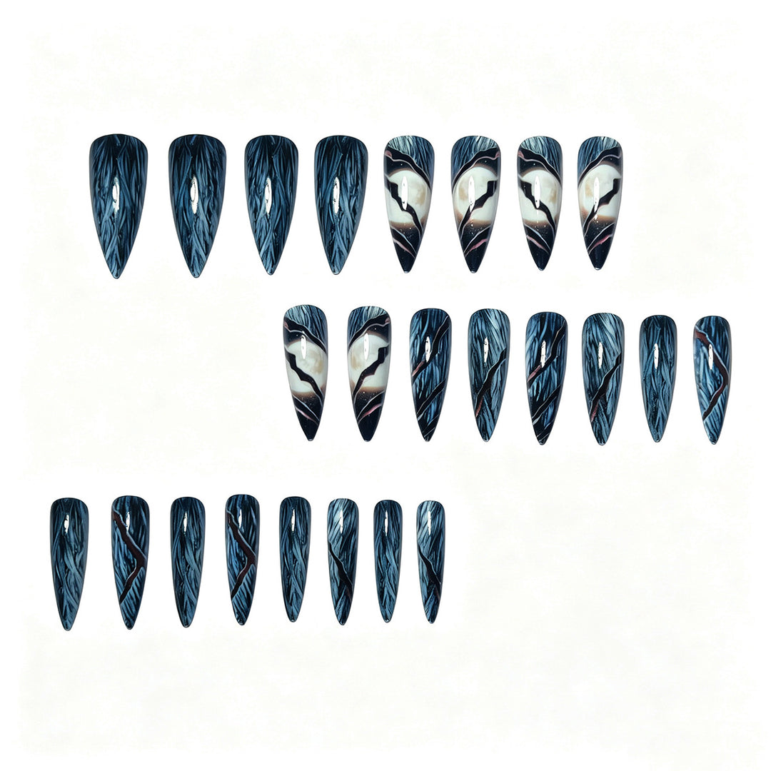 Artificial Nails in Futuristic Moon Design Bowlift