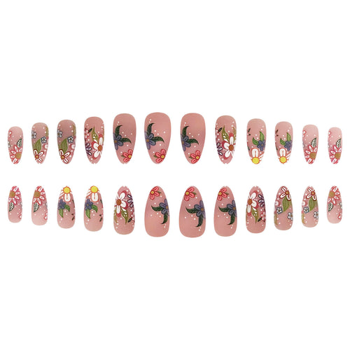 Nail art set with colorful flower designs Bowlift