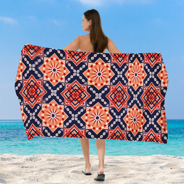 Beach blanket with exclusive geometric tribal design Bowlift
