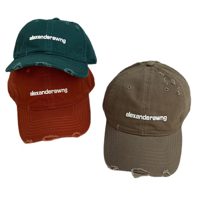 Unisex Distressed Cotton Baseball Cap Bowlift