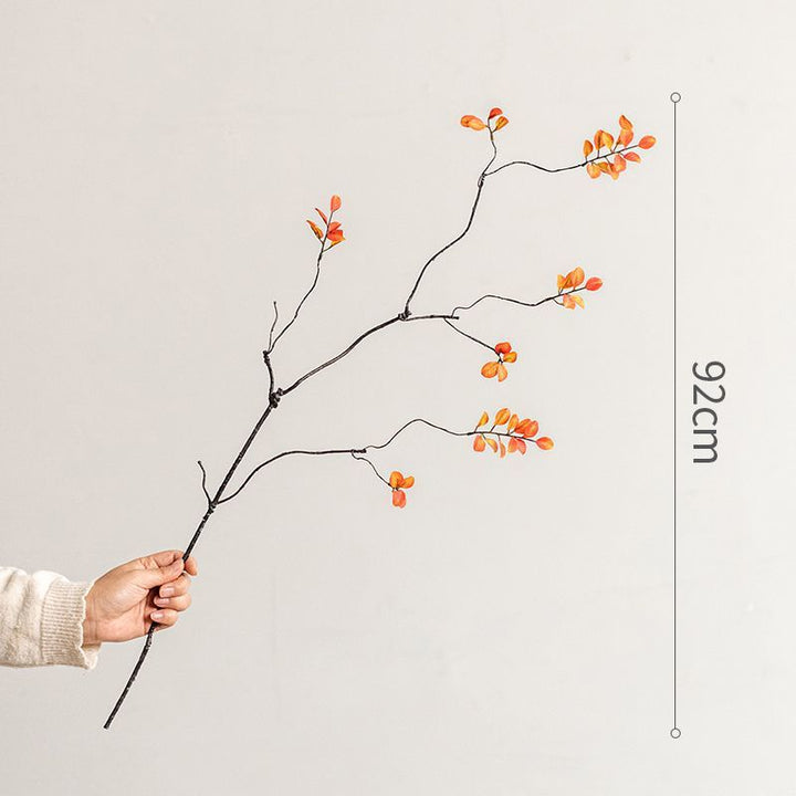 Realistic Artificial Branch with Floral Accents
