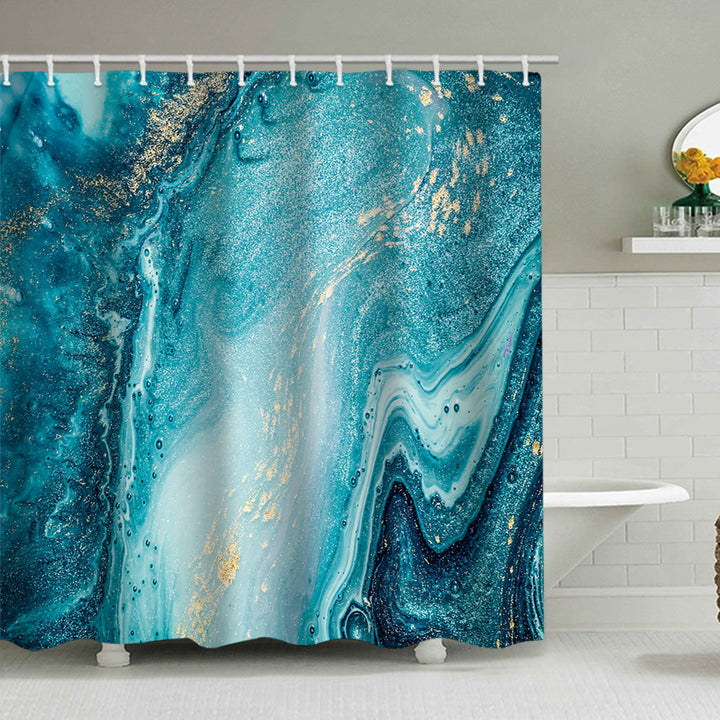 Artistic Marble Design Shower Curtain Bowlift